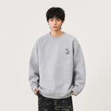 Cozy Embroidered Logo Crew Neck Sweatshirt