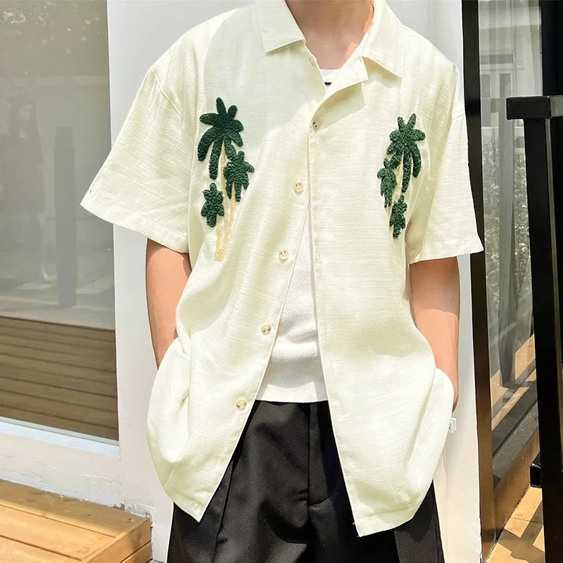 Gemütliches Kurzarmhemd mit Patchwork-Revers