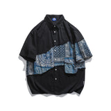Stilvolles Kurzarmhemd mit Patchwork-Cashew-Muster