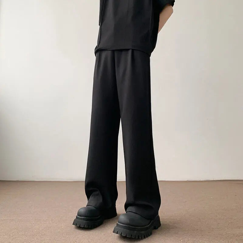블랙 루즈핏 여름 와이드 팬츠