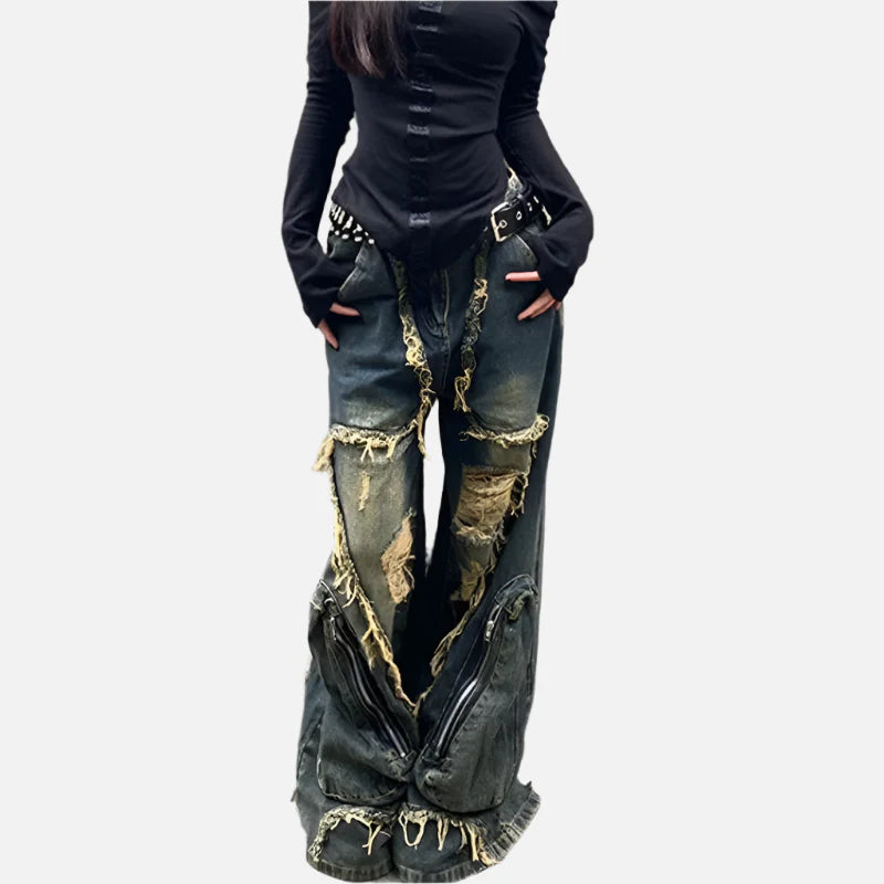 Grunge Distressed Denim Jeans