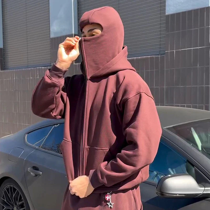 Ninja Style Hooded Zipper Sweatshirt