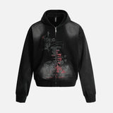 Stylish Gothic Tie-Dyed Hooded Sweatshirt