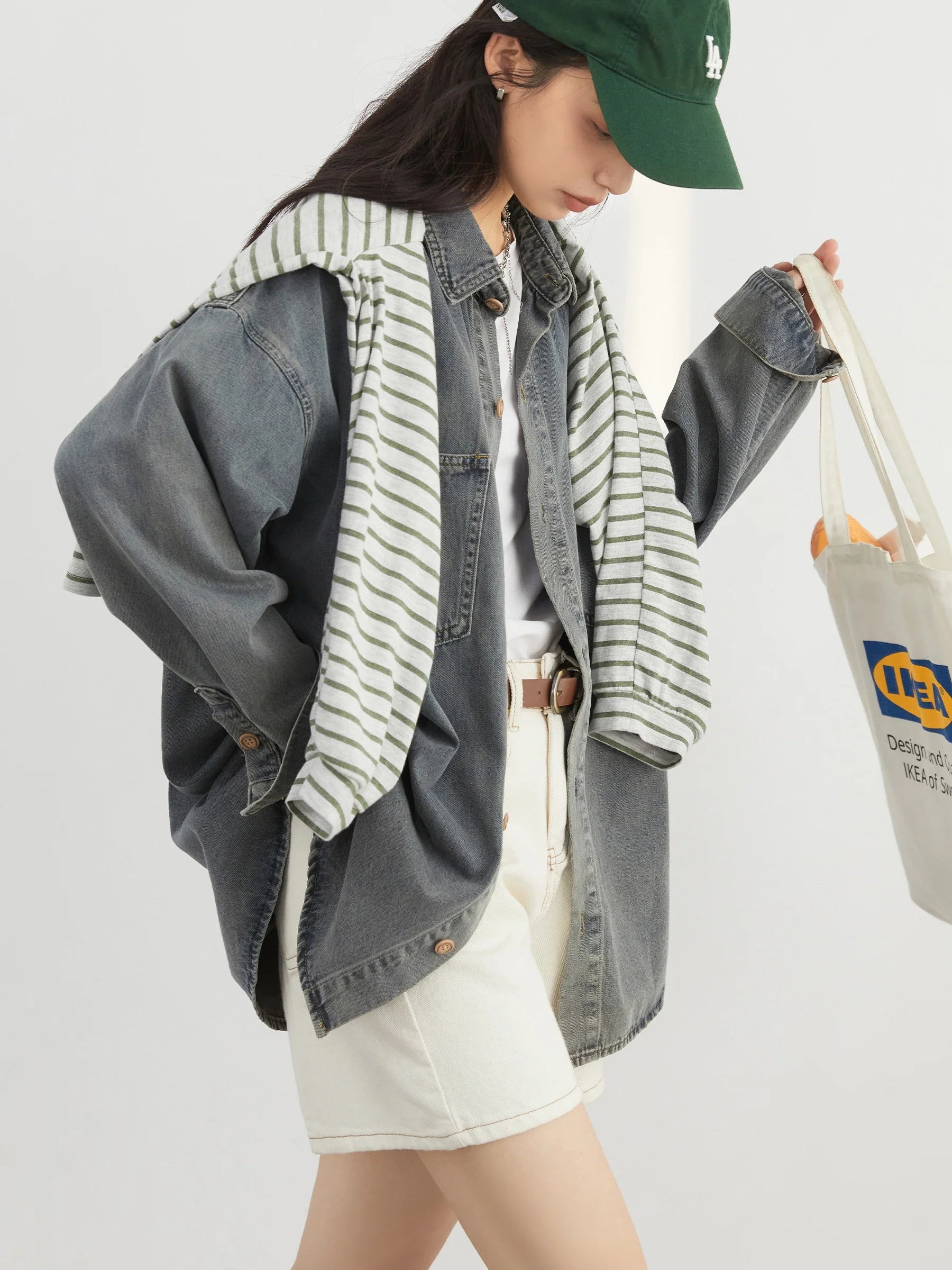 Women Retro Chic Hip Hop Loose Denim Jacket