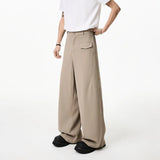 Loose Wide Leg Khaki Suit Pants
