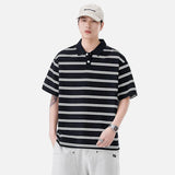 Artistic Stripe Polo Short Sleeve T-Shirt