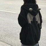 Streetwear Evil Horns Vintage Zip-Up Sweatshirt