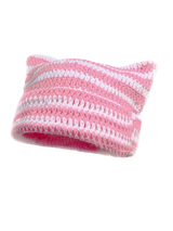 Cute Cat Ears Striped Beanie