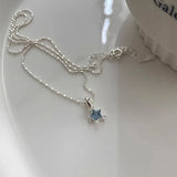 Elegant Blue Star Sterling Silver Necklace