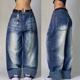 Y2K Embroidered Wide-Leg Jeans