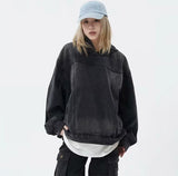 Retro American Style Couple Denim Hoodie