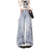 Y2K Bow Bandage Wide-Leg Jeans
