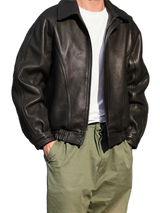 Luxury Black Leather Zipper Leather Jacket