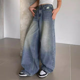 Elegante High-Waist-Jeans mit weitem Bein