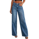 Jeans mit ausgefranstem Saum und Patchwork-Design