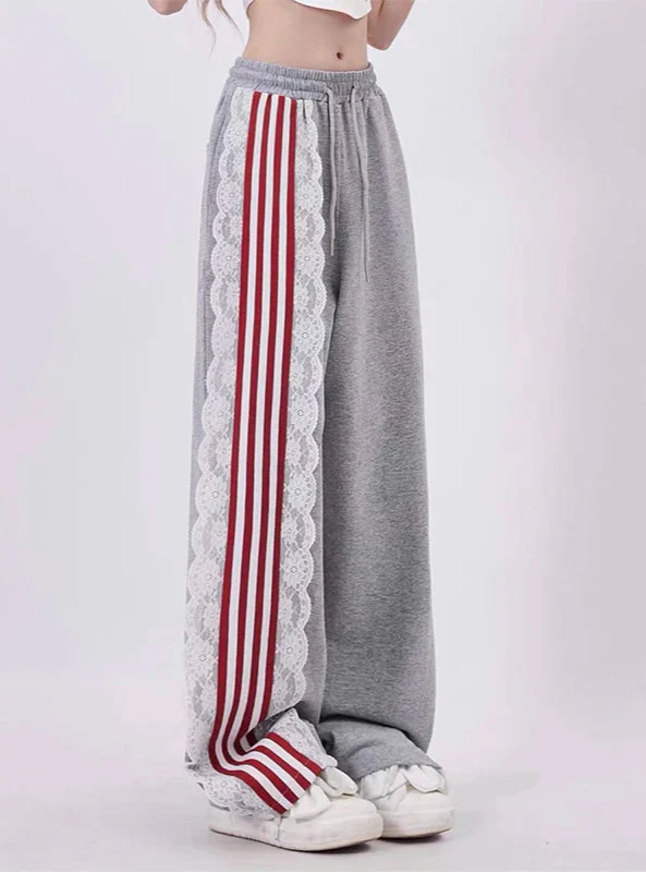 Essential High Waist Drawstring Straight Leg Sweatpants