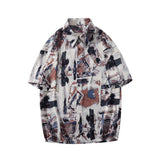 Chemise décontractée imprimée en soie glacée