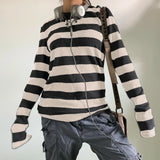 Y2K Striped Artisan's Craft T-Shirt