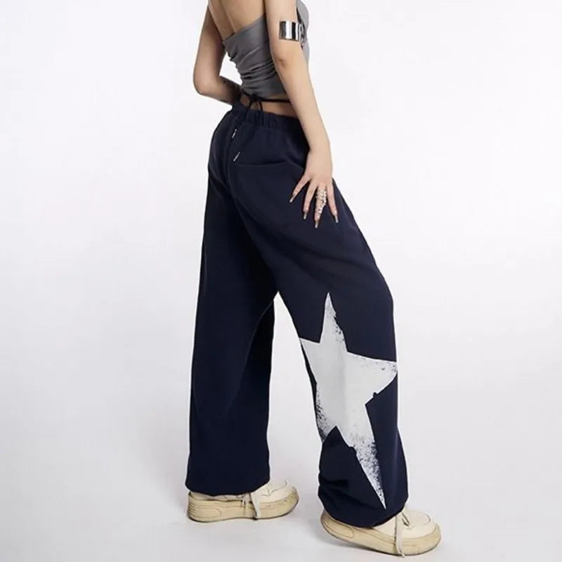 Damen Jogginghose mit hohem Bund und weitem Bein