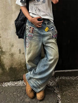 Eklektische Retro-Y2K-Grunge-Vintage-Jeans