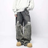Stylish Camo Printed Straight Denim Jeans