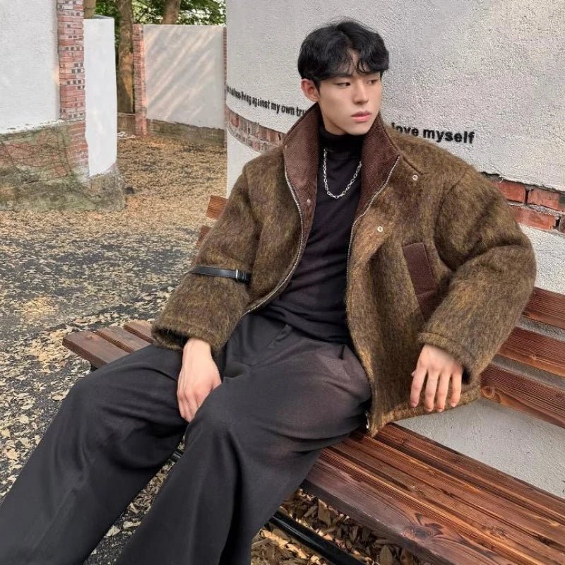 트렌디한 하이스트리트 울 퍼 재킷