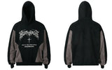 Streetwear Grunge Patchwork Suede Hoodie