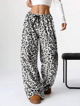 Lässige Freizeithose mit Leopardenmuster
