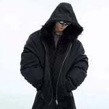 Veste chaude d'hiver décontractée à capuche en coton pour homme