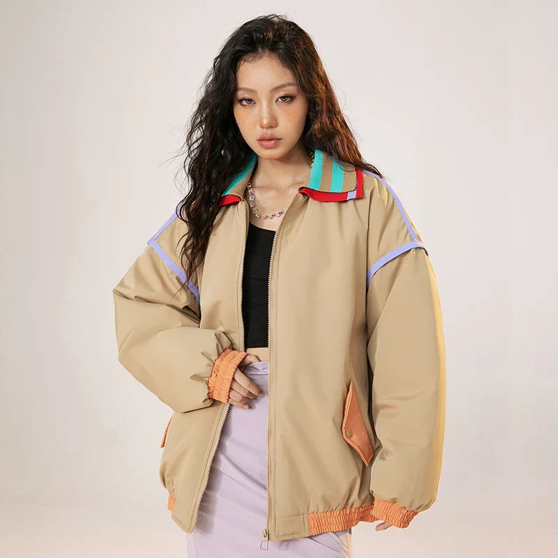 Y2k Vintage Strips Windbreaker Jacket