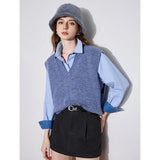 Warm Alpaca Wool V-Neck Sleeveless Sweater