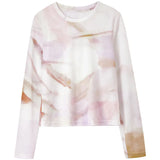 Stilvolles Langarm-T-Shirt aus Mesh
