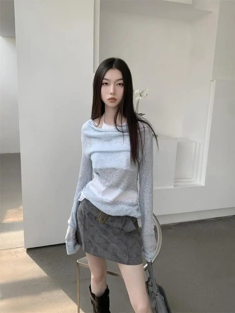 Elegantes Fake-Zweiteiler-Halter-T-Shirt