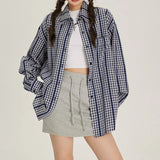Chemise décontractée rayée à manches longues et amples