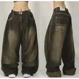 Y2K Embroidered Wide-Leg Jeans