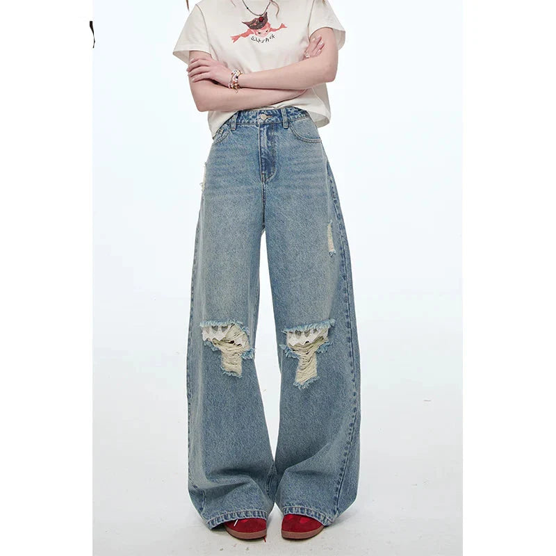 Jean chic ample à jambes larges
