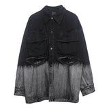Cool Streetwear Vintage Gradient Denim Jacket