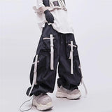Pantalon cargo ample et tendance, style streetwear vintage
