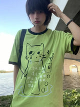 Y2K Korean Whimsical Kitty T-Shirt