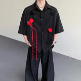 Elegantes Kurzarmhemd mit dreidimensionalem Patchwork-Muster