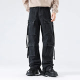 Jean cargo vintage hip-hop coupe ample multipoches