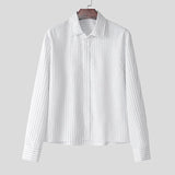 Chemise courte rayée de style coréen classique et simple