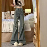 Damen-Jeans mit scharfem Vintage-Stil und Micro-Flare-Schnitt
