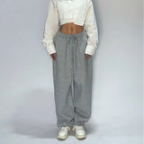 Women Streetwear Retro American Loose Straight Sweatpants