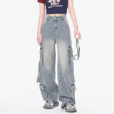 Vintage-Chic-Jeans im Used-Look mit lockerer Passform