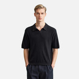 Vintage-Poloshirt mit Wellenmuster aus Strick