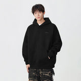 Minimalist Embroidered Logo Casual Hoodie
