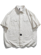 Chemise japonaise vintage ample à manches courtes