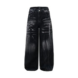 Trendy Oversized Denim Wide Leg Pants