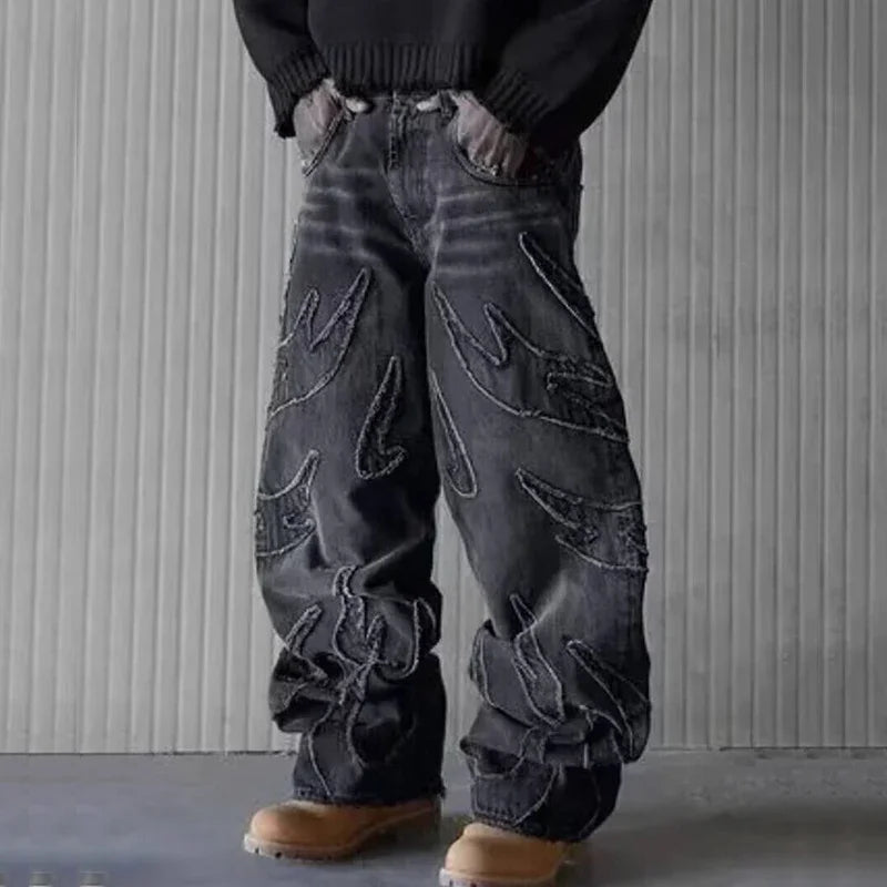 Retro Wide Leg Denim Jeans
